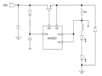 AH2003高精度降压型大功率(LED恒流驱动芯片)